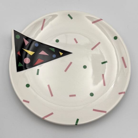 Vintage Fujimori Kato Kogei Alpha 3 Pop Art Saucer Plate Japan 1980’s Geometric - Picture 7 of 9